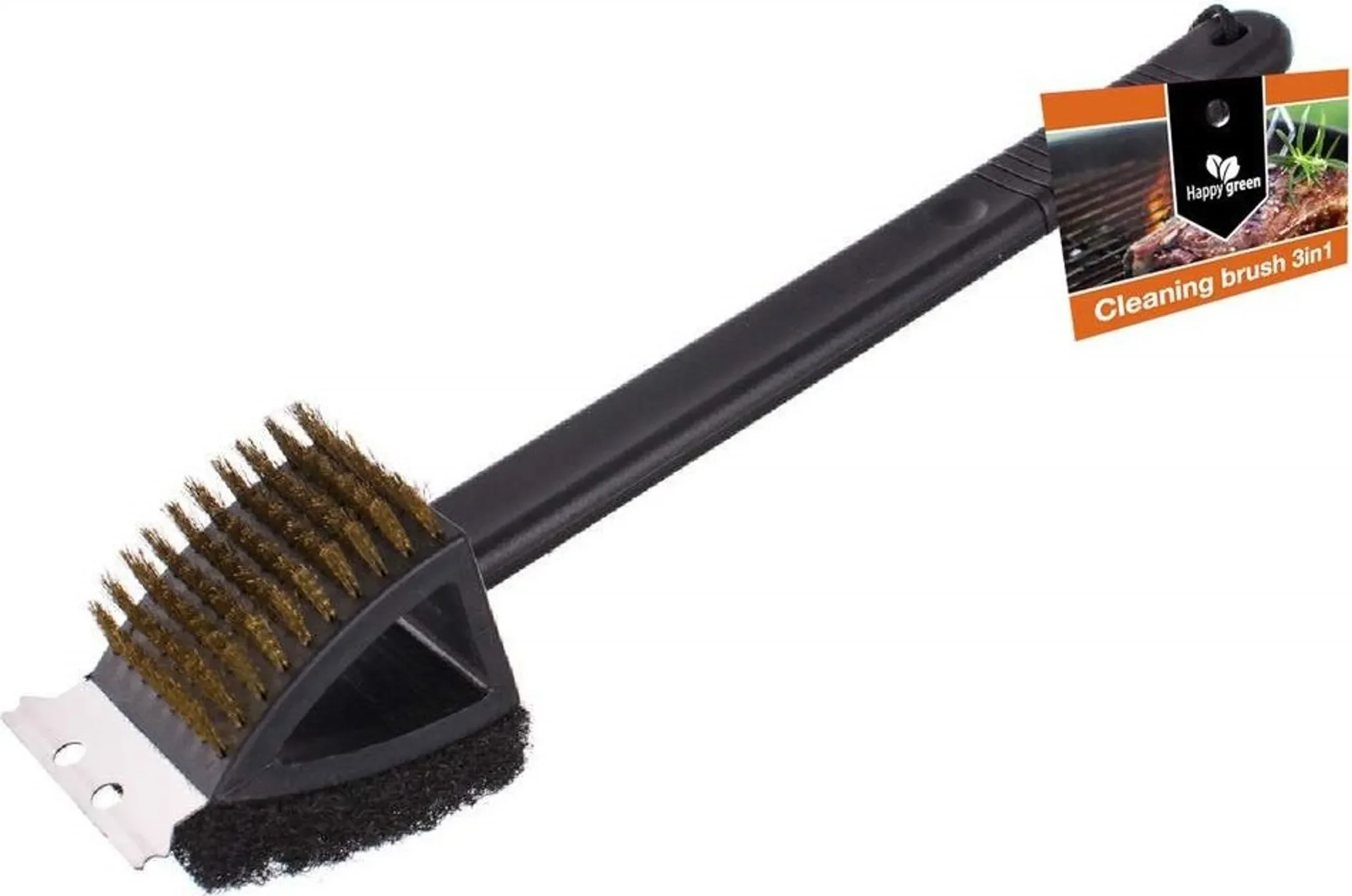 GLÜCKLICHES GRÜN Grillbürste – 38 cm, 3-in-1
